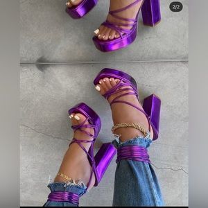 Size 9 metallic purple heels